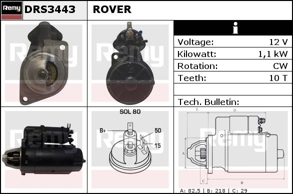 DELCO REMY Стартер DRS3465